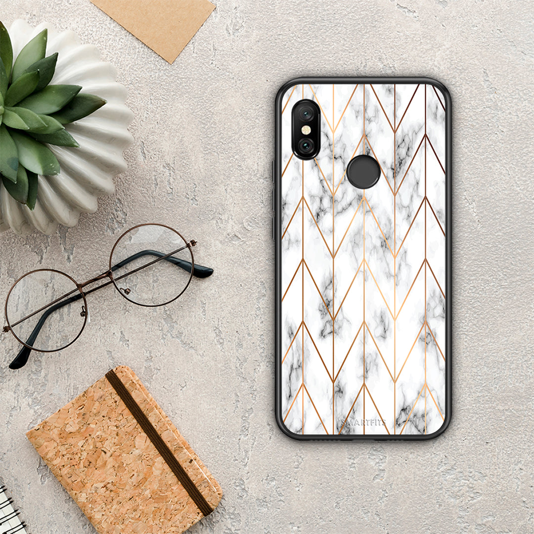 Marble Gold Geometric - Xiaomi Redmi Note 6 Pro θήκη