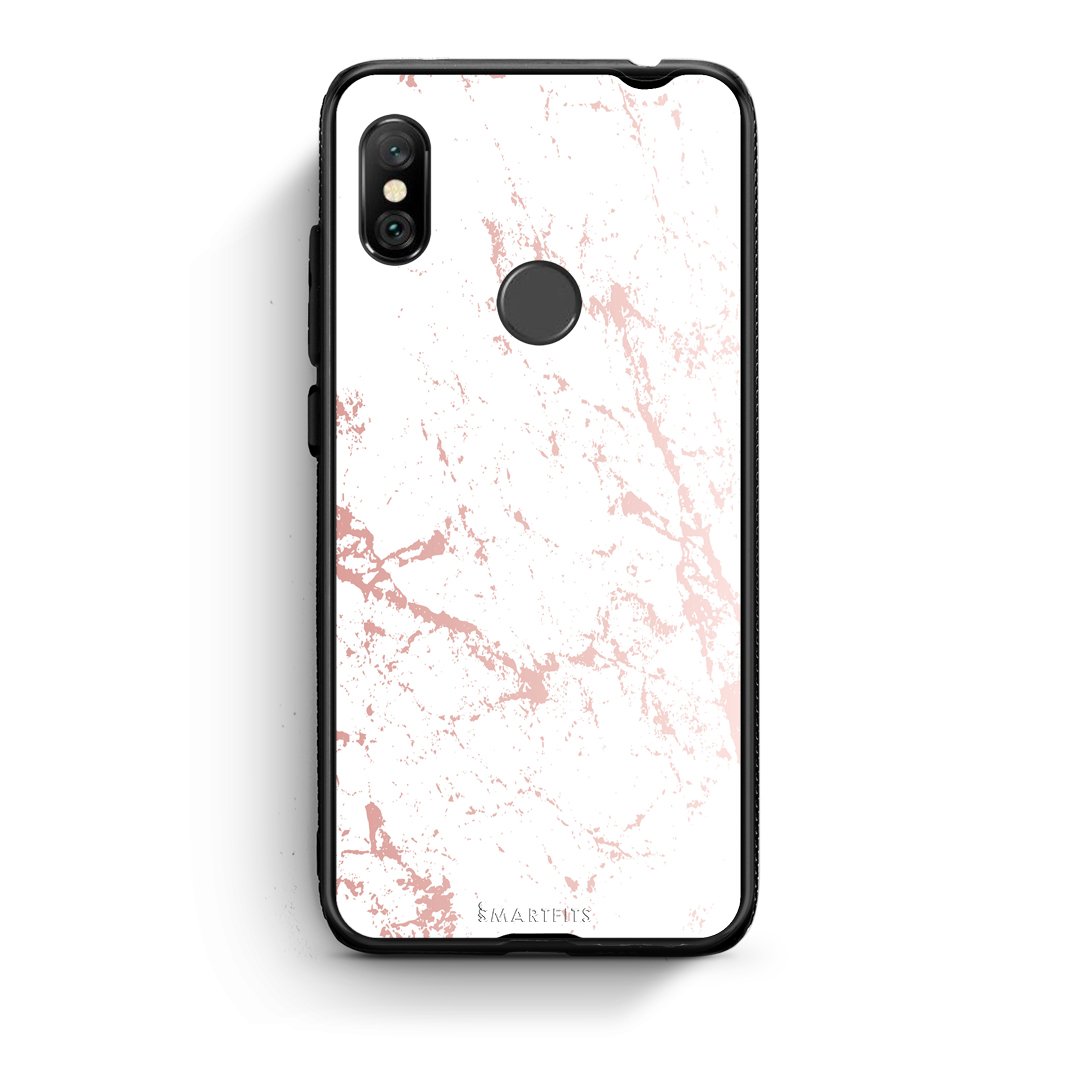 116 - Xiaomi Redmi Note 6 Pro  Pink Splash Marble case, cover, bumper