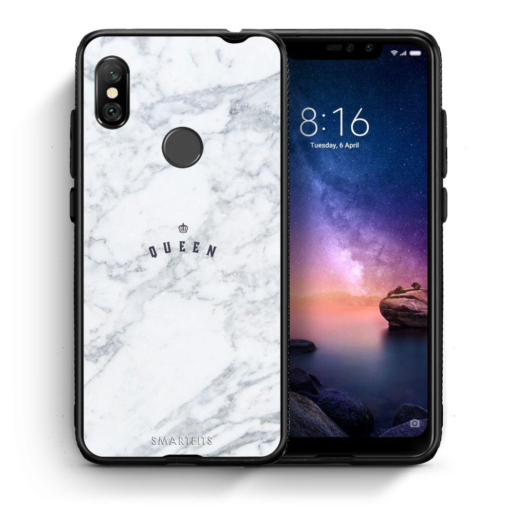 Θήκη Xiaomi Redmi Note 6 Pro Queen Marble από τη Smartfits με σχέδιο στο πίσω μέρος και μαύρο περίβλημα | Xiaomi Redmi Note 6 Pro Queen Marble case with colorful back and black bezels