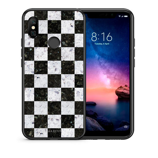 Θήκη Xiaomi Redmi Note 6 Pro Square Geometric Marble από τη Smartfits με σχέδιο στο πίσω μέρος και μαύρο περίβλημα | Xiaomi Redmi Note 6 Pro Square Geometric Marble case with colorful back and black bezels