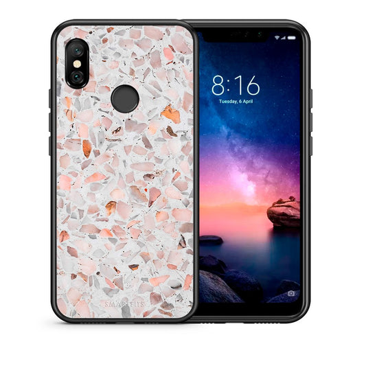 Θήκη Xiaomi Redmi Note 6 Pro Marble Terrazzo από τη Smartfits με σχέδιο στο πίσω μέρος και μαύρο περίβλημα | Xiaomi Redmi Note 6 Pro Marble Terrazzo case with colorful back and black bezels