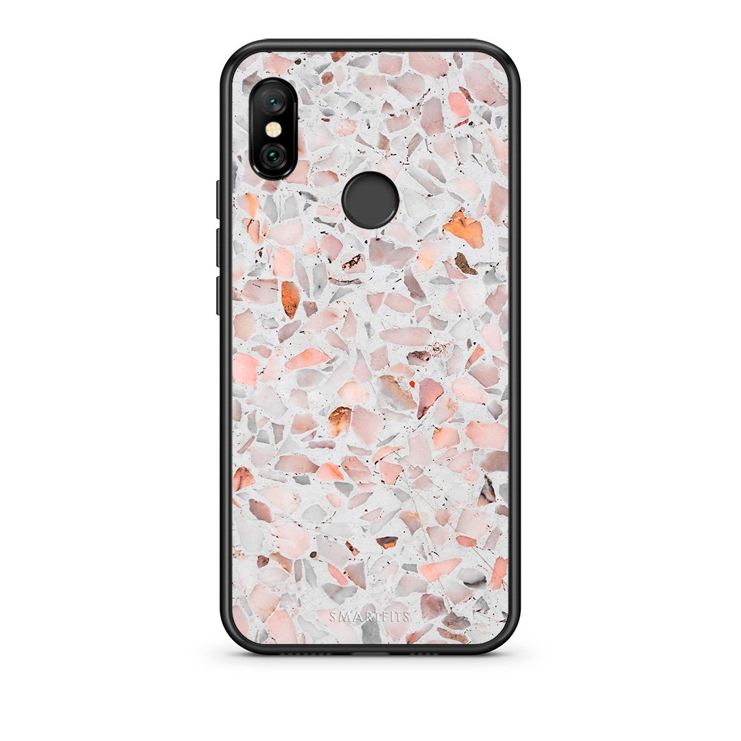 Xiaomi Redmi Note 6 Pro Marble Terrazzo θήκη από τη Smartfits με σχέδιο στο πίσω μέρος και μαύρο περίβλημα | Smartphone case with colorful back and black bezels by Smartfits