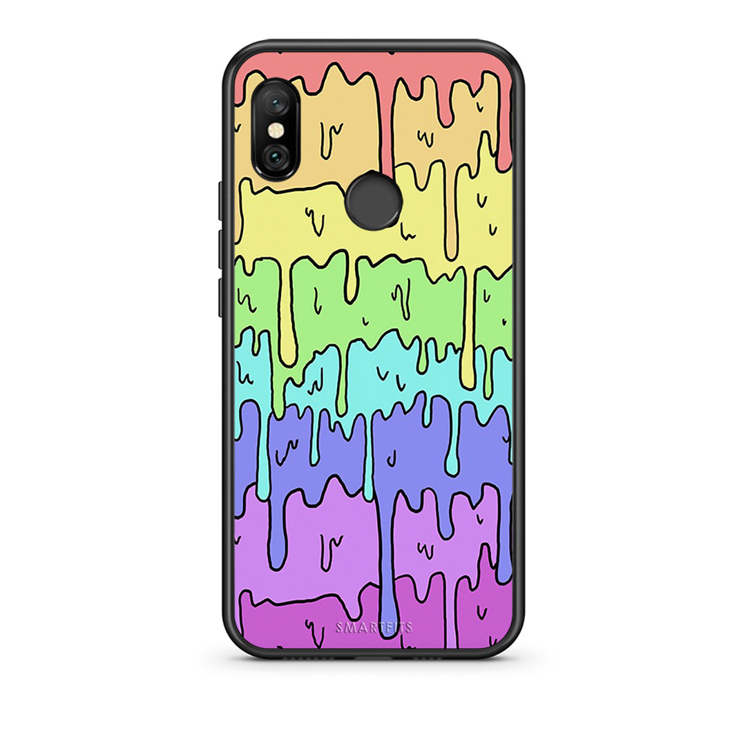 Xiaomi Redmi Note 6 Pro Melting Rainbow θήκη από τη Smartfits με σχέδιο στο πίσω μέρος και μαύρο περίβλημα | Smartphone case with colorful back and black bezels by Smartfits
