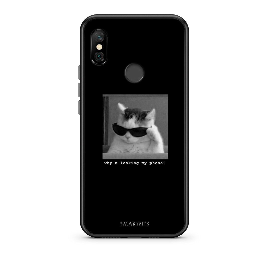 Xiaomi Redmi Note 6 Pro Meme Cat θήκη από τη Smartfits με σχέδιο στο πίσω μέρος και μαύρο περίβλημα | Smartphone case with colorful back and black bezels by Smartfits