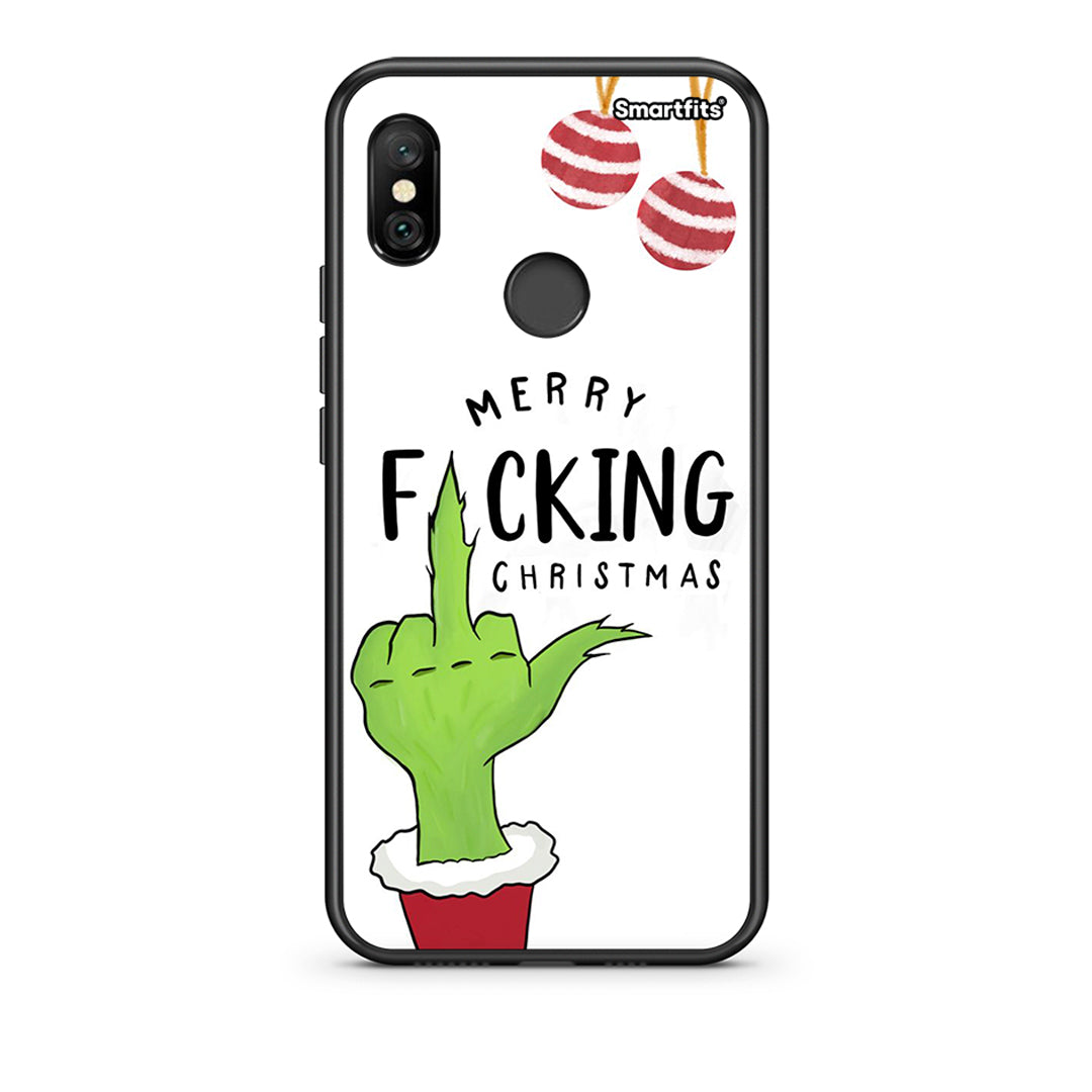 Xiaomi Redmi Note 6 Pro Merry F Xmas θήκη από τη Smartfits με σχέδιο στο πίσω μέρος και μαύρο περίβλημα | Smartphone case with colorful back and black bezels by Smartfits