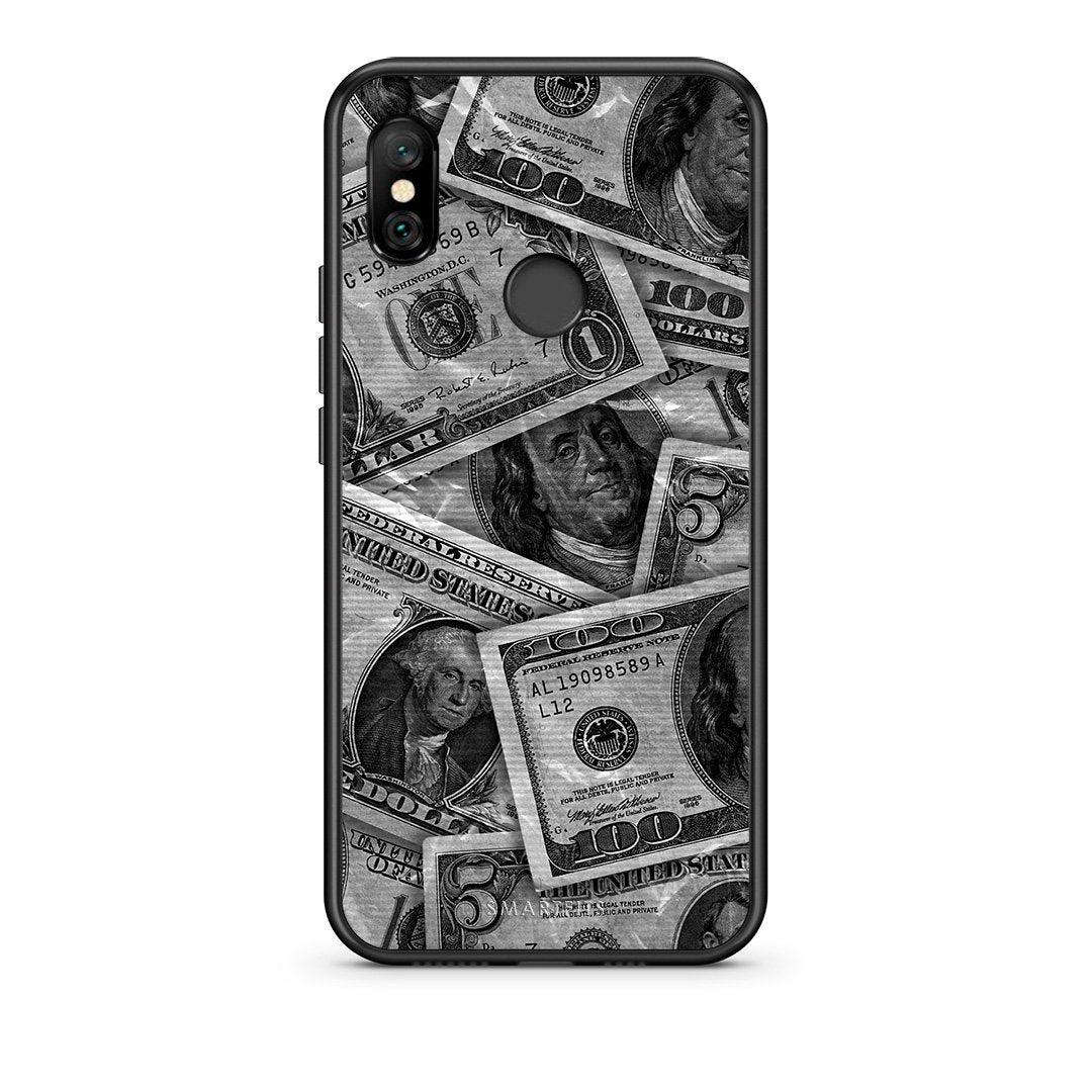 Xiaomi Redmi Note 6 Pro Money Dollars θήκη από τη Smartfits με σχέδιο στο πίσω μέρος και μαύρο περίβλημα | Smartphone case with colorful back and black bezels by Smartfits