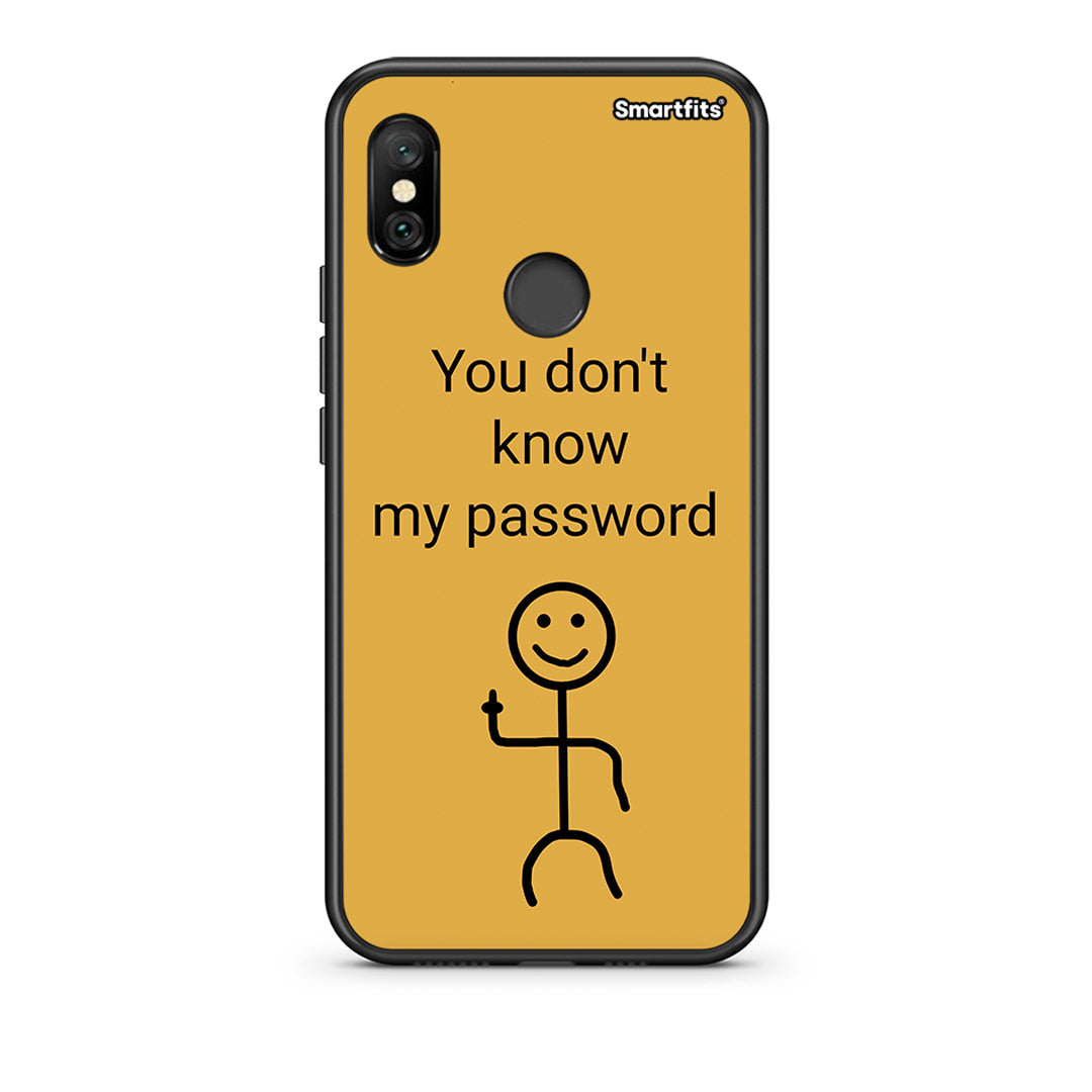 Xiaomi Redmi Note 6 Pro My Password Θήκη από τη Smartfits με σχέδιο στο πίσω μέρος και μαύρο περίβλημα | Smartphone case with colorful back and black bezels by Smartfits