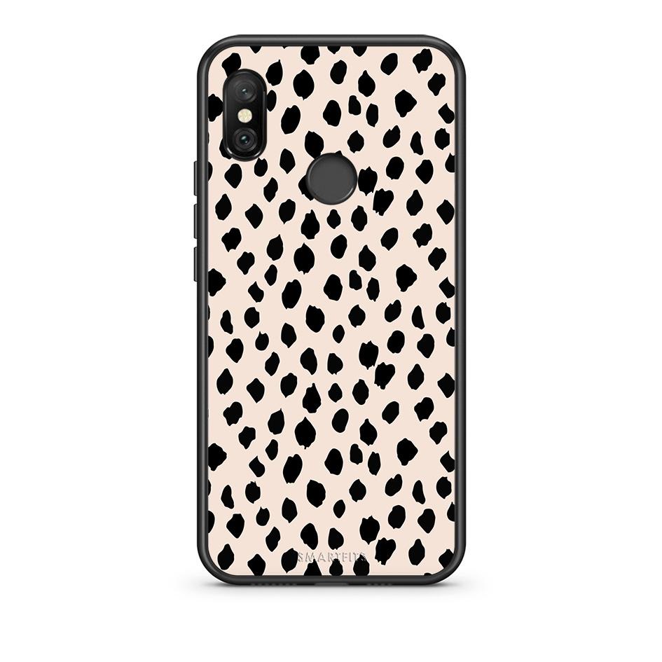 Xiaomi Redmi Note 6 Pro New Polka Dots θήκη από τη Smartfits με σχέδιο στο πίσω μέρος και μαύρο περίβλημα | Smartphone case with colorful back and black bezels by Smartfits