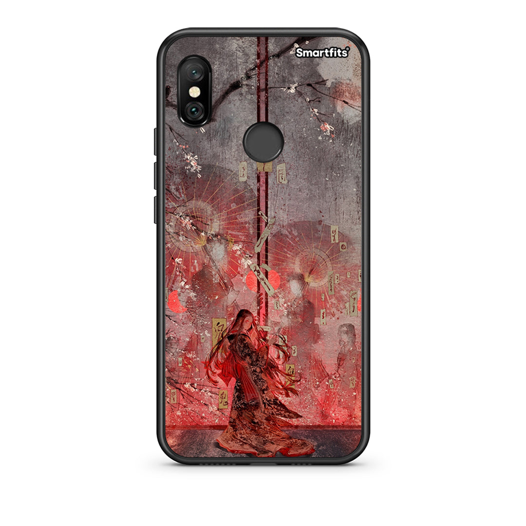 Xiaomi Redmi Note 6 Pro Nezuko Kamado θήκη από τη Smartfits με σχέδιο στο πίσω μέρος και μαύρο περίβλημα | Smartphone case with colorful back and black bezels by Smartfits