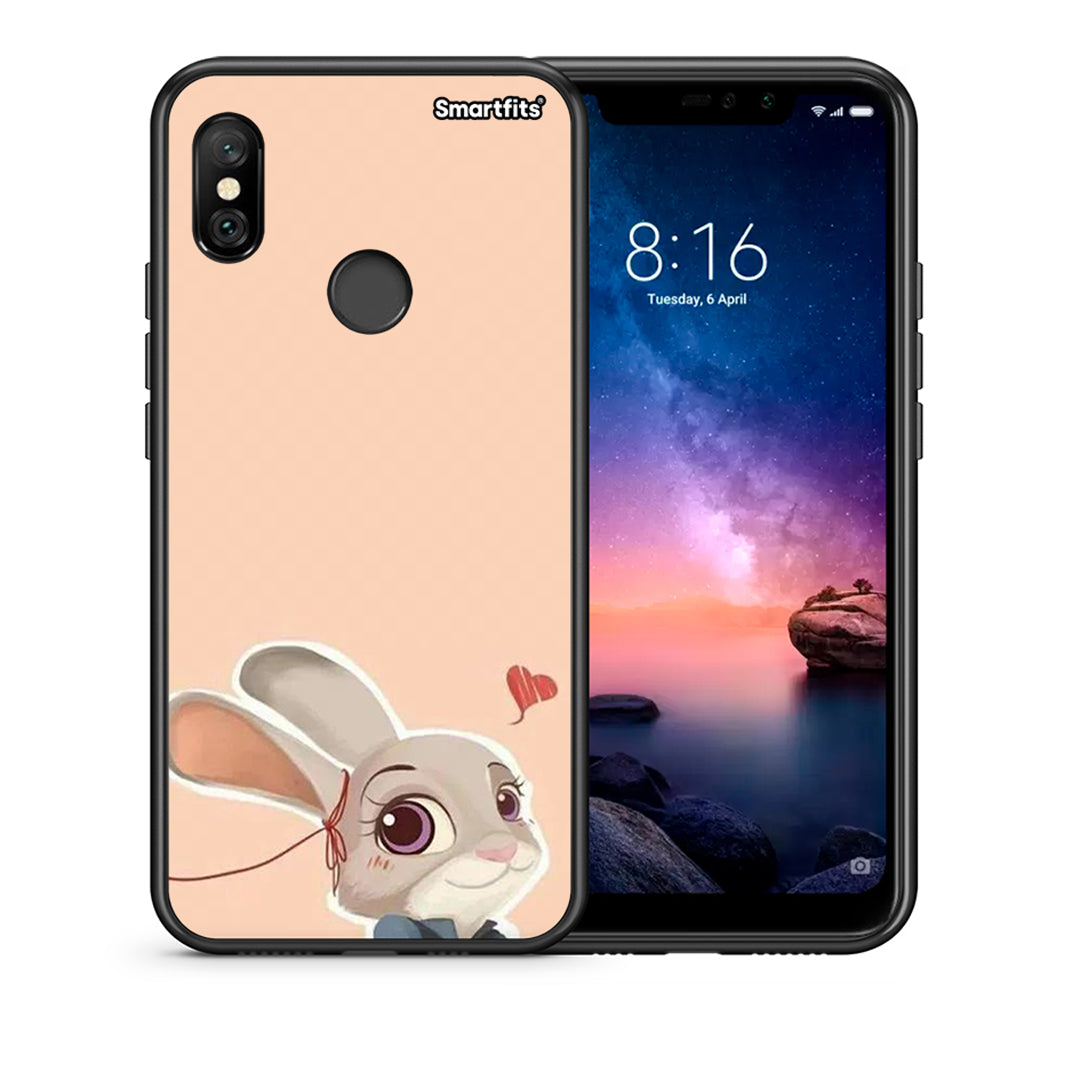 Θήκη Xiaomi Redmi Note 6 Pro Nick Wilde And Judy Hopps Love 2 από τη Smartfits με σχέδιο στο πίσω μέρος και μαύρο περίβλημα | Xiaomi Redmi Note 6 Pro Nick Wilde And Judy Hopps Love 2 case with colorful back and black bezels