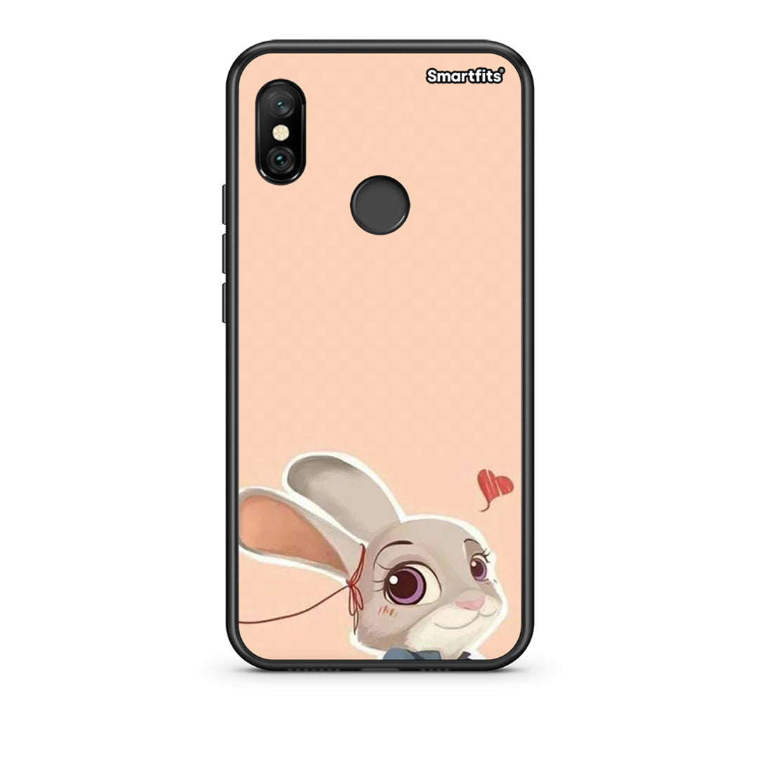 Xiaomi Redmi Note 6 Pro Nick Wilde And Judy Hopps Love 2 θήκη από τη Smartfits με σχέδιο στο πίσω μέρος και μαύρο περίβλημα | Smartphone case with colorful back and black bezels by Smartfits