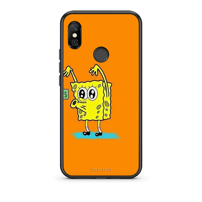 Xiaomi Redmi Note 6 Pro No Money 2 Θήκη Αγίου Βαλεντίνου από τη Smartfits με σχέδιο στο πίσω μέρος και μαύρο περίβλημα | Smartphone case with colorful back and black bezels by Smartfits