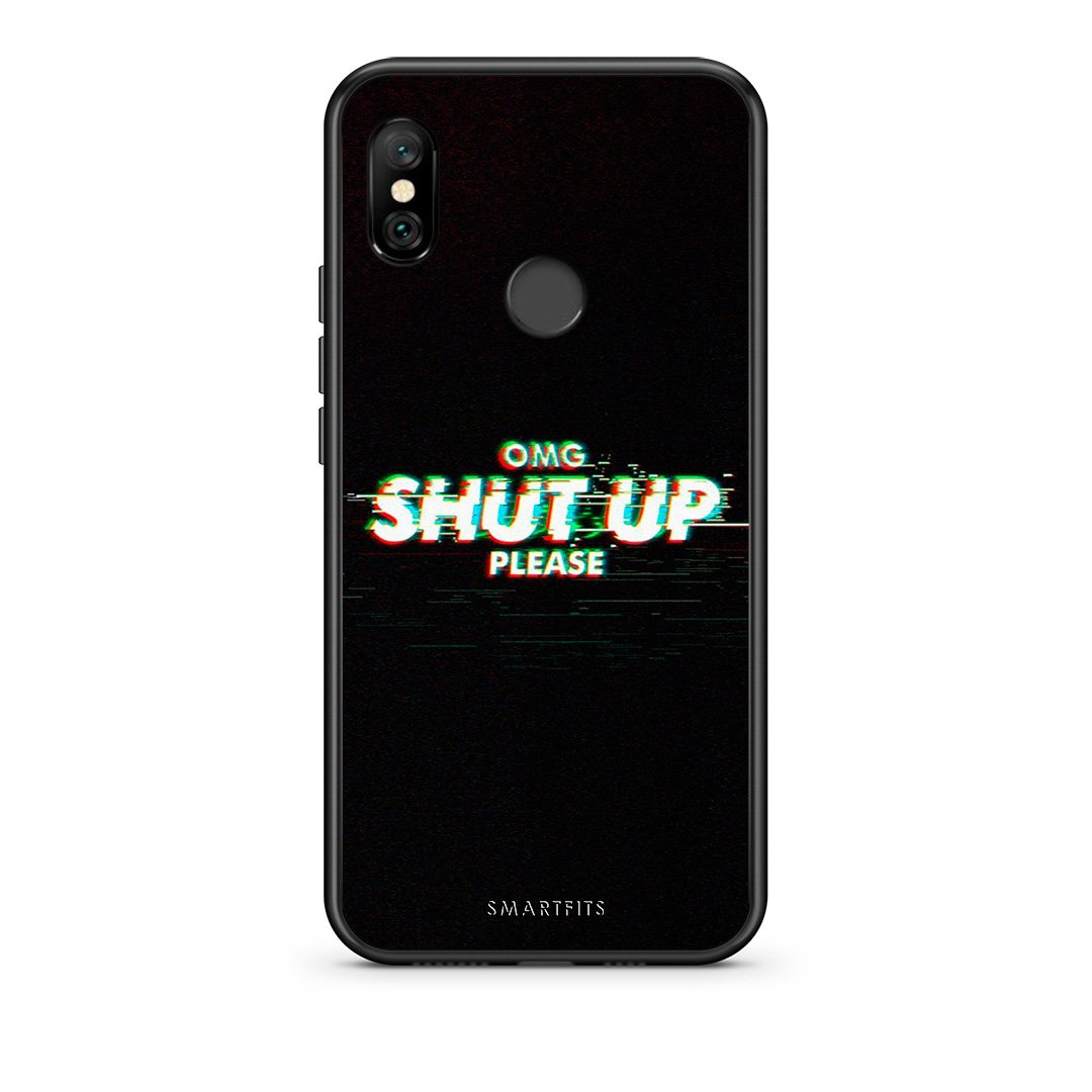 Xiaomi Redmi Note 6 Pro OMG ShutUp θήκη από τη Smartfits με σχέδιο στο πίσω μέρος και μαύρο περίβλημα | Smartphone case with colorful back and black bezels by Smartfits