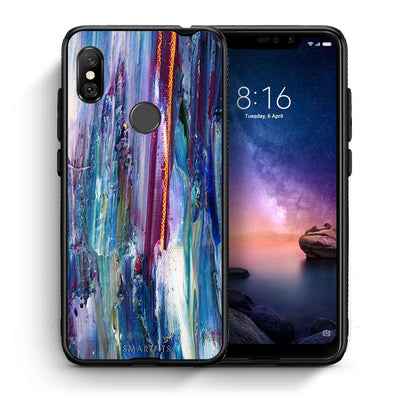 Θήκη Xiaomi Redmi Note 6 Pro Winter Paint από τη Smartfits με σχέδιο στο πίσω μέρος και μαύρο περίβλημα | Xiaomi Redmi Note 6 Pro Winter Paint case with colorful back and black bezels
