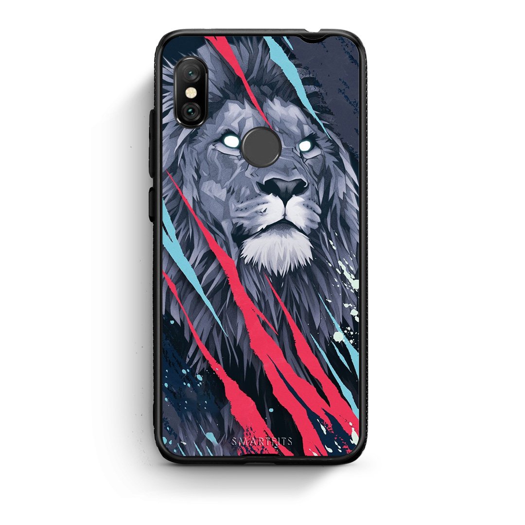 4 - Xiaomi Redmi Note 6 Pro Lion Designer PopArt case, cover, bumper