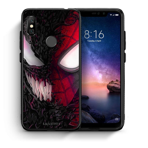 Θήκη Xiaomi Redmi Note 6 Pro SpiderVenom PopArt από τη Smartfits με σχέδιο στο πίσω μέρος και μαύρο περίβλημα | Xiaomi Redmi Note 6 Pro SpiderVenom PopArt case with colorful back and black bezels