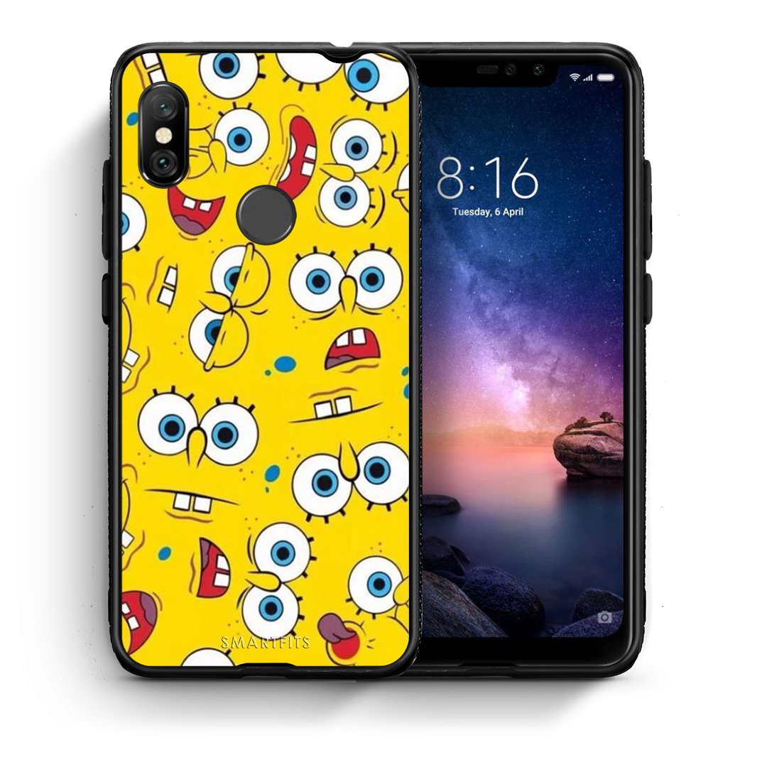 Θήκη Xiaomi Redmi Note 6 Pro Sponge PopArt από τη Smartfits με σχέδιο στο πίσω μέρος και μαύρο περίβλημα | Xiaomi Redmi Note 6 Pro Sponge PopArt case with colorful back and black bezels