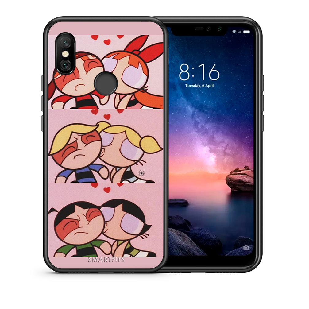 Θήκη Αγίου Βαλεντίνου Xiaomi Redmi Note 6 Pro Puff Love από τη Smartfits με σχέδιο στο πίσω μέρος και μαύρο περίβλημα | Xiaomi Redmi Note 6 Pro Puff Love case with colorful back and black bezels