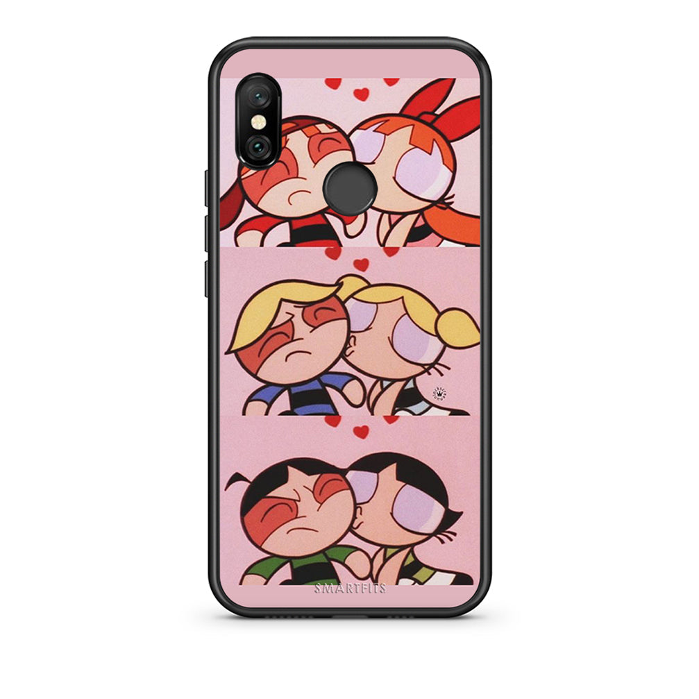 Xiaomi Redmi Note 6 Pro Puff Love Θήκη Αγίου Βαλεντίνου από τη Smartfits με σχέδιο στο πίσω μέρος και μαύρο περίβλημα | Smartphone case with colorful back and black bezels by Smartfits