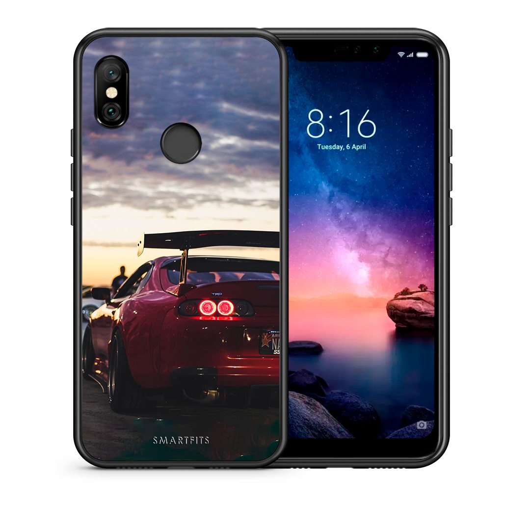 Θήκη Xiaomi Redmi Note 6 Pro Racing Supra από τη Smartfits με σχέδιο στο πίσω μέρος και μαύρο περίβλημα | Xiaomi Redmi Note 6 Pro Racing Supra case with colorful back and black bezels