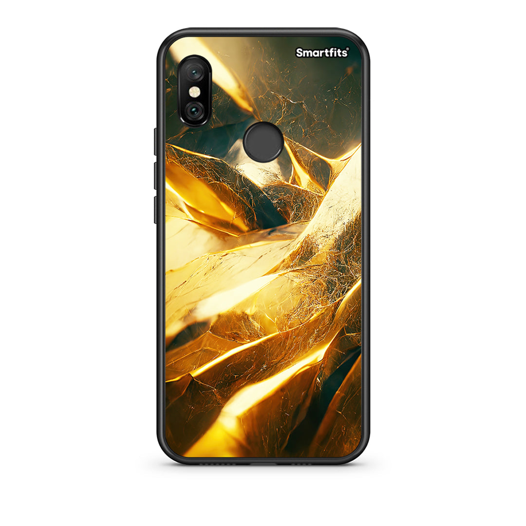 Xiaomi Redmi Note 6 Pro Real Gold θήκη από τη Smartfits με σχέδιο στο πίσω μέρος και μαύρο περίβλημα | Smartphone case with colorful back and black bezels by Smartfits