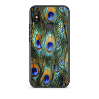 Thumbnail for Xiaomi Redmi Note 6 Pro Real Peacock Feathers θήκη από τη Smartfits με σχέδιο στο πίσω μέρος και μαύρο περίβλημα | Smartphone case with colorful back and black bezels by Smartfits