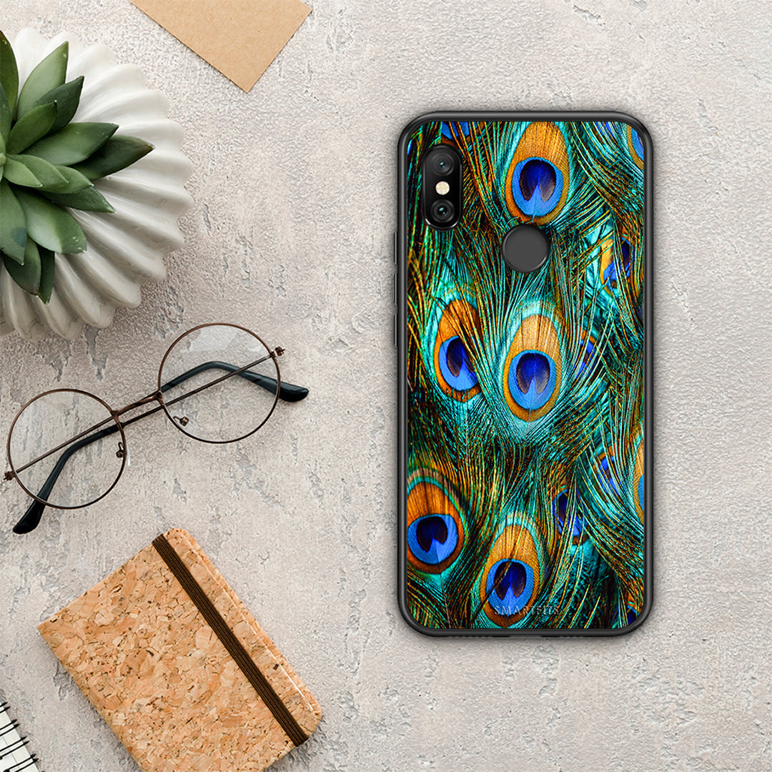 Real Peacock Feathers - Xiaomi Redmi Note 6 Pro θήκη