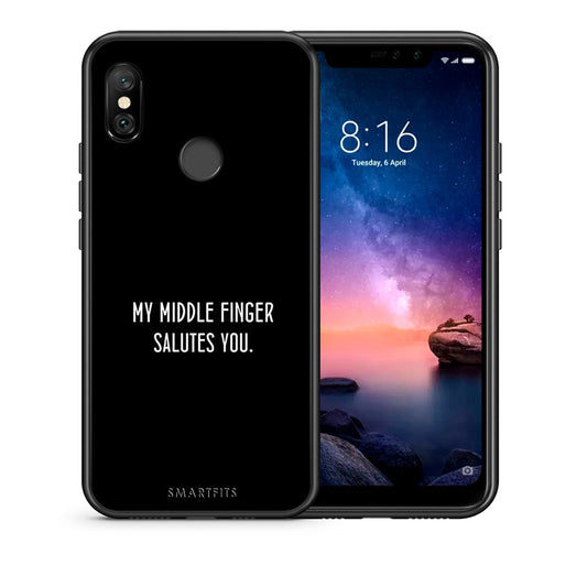 Θήκη Xiaomi Redmi Note 6 Pro Salute από τη Smartfits με σχέδιο στο πίσω μέρος και μαύρο περίβλημα | Xiaomi Redmi Note 6 Pro Salute case with colorful back and black bezels