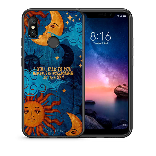 Θήκη Xiaomi Redmi Note 6 Pro Screaming Sky από τη Smartfits με σχέδιο στο πίσω μέρος και μαύρο περίβλημα | Xiaomi Redmi Note 6 Pro Screaming Sky case with colorful back and black bezels