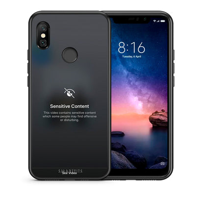 Θήκη Xiaomi Redmi Note 6 Pro Sensitive Content από τη Smartfits με σχέδιο στο πίσω μέρος και μαύρο περίβλημα | Xiaomi Redmi Note 6 Pro Sensitive Content case with colorful back and black bezels