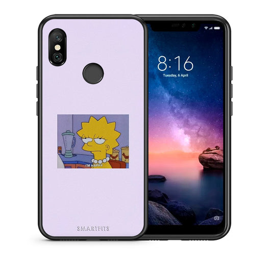 Θήκη Xiaomi Redmi Note 6 Pro So Happy από τη Smartfits με σχέδιο στο πίσω μέρος και μαύρο περίβλημα | Xiaomi Redmi Note 6 Pro So Happy case with colorful back and black bezels