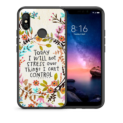 Θήκη Xiaomi Redmi Note 6 Pro Stress Over από τη Smartfits με σχέδιο στο πίσω μέρος και μαύρο περίβλημα | Xiaomi Redmi Note 6 Pro Stress Over case with colorful back and black bezels