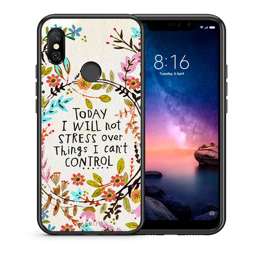 Θήκη Xiaomi Redmi Note 6 Pro Stress Over από τη Smartfits με σχέδιο στο πίσω μέρος και μαύρο περίβλημα | Xiaomi Redmi Note 6 Pro Stress Over case with colorful back and black bezels