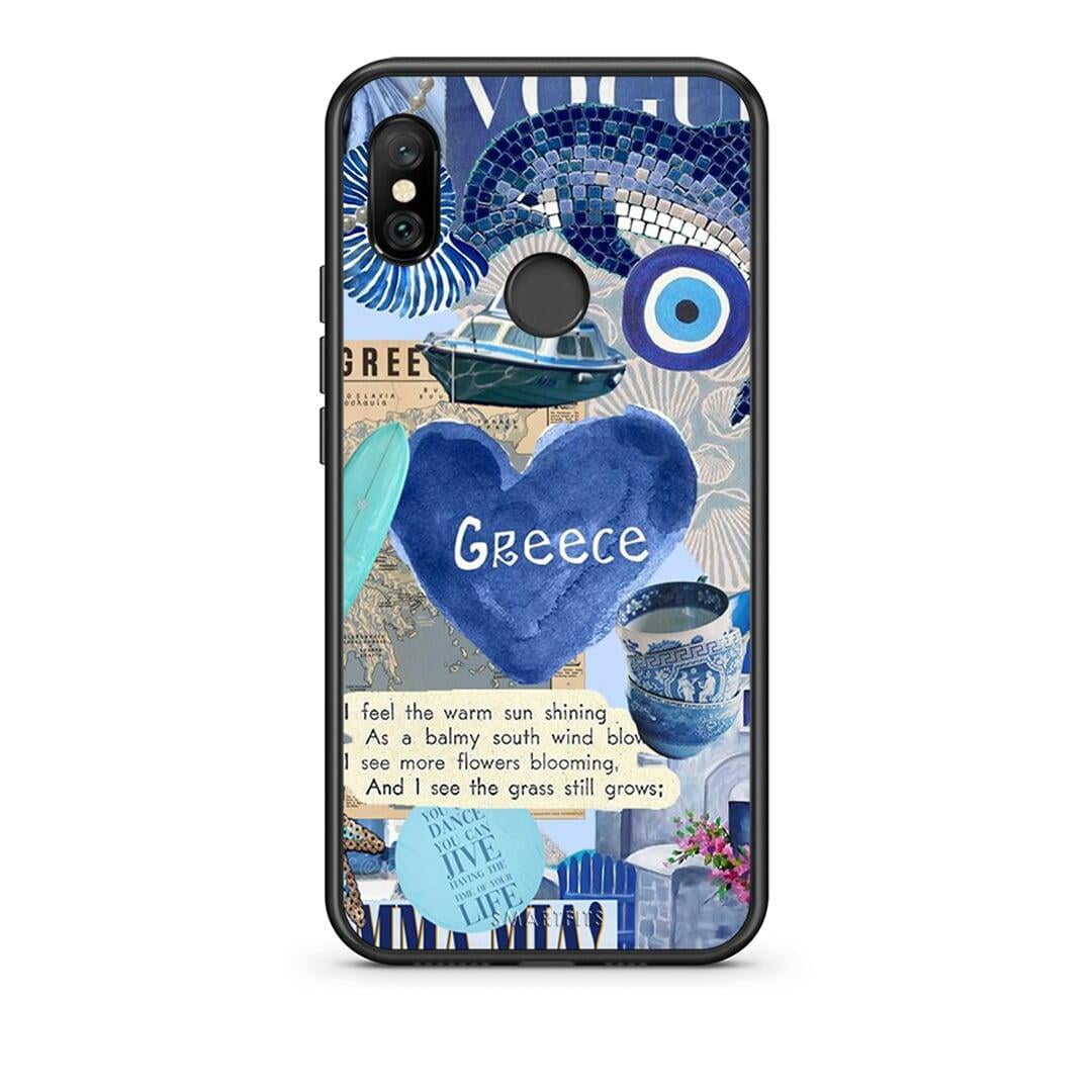Xiaomi Redmi Note 6 Pro Summer In Greece Θήκη από τη Smartfits με σχέδιο στο πίσω μέρος και μαύρο περίβλημα | Smartphone case with colorful back and black bezels by Smartfits