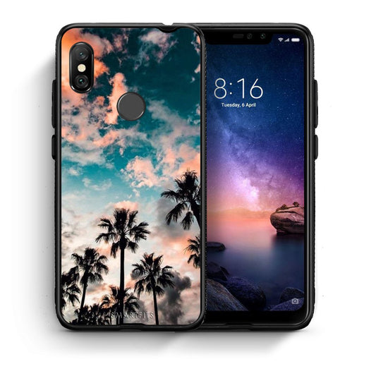 Θήκη Xiaomi Redmi Note 6 Pro Sky Summer από τη Smartfits με σχέδιο στο πίσω μέρος και μαύρο περίβλημα | Xiaomi Redmi Note 6 Pro Sky Summer case with colorful back and black bezels