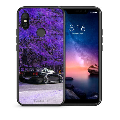Θήκη Αγίου Βαλεντίνου Xiaomi Redmi Note 6 Pro Super Car από τη Smartfits με σχέδιο στο πίσω μέρος και μαύρο περίβλημα | Xiaomi Redmi Note 6 Pro Super Car case with colorful back and black bezels