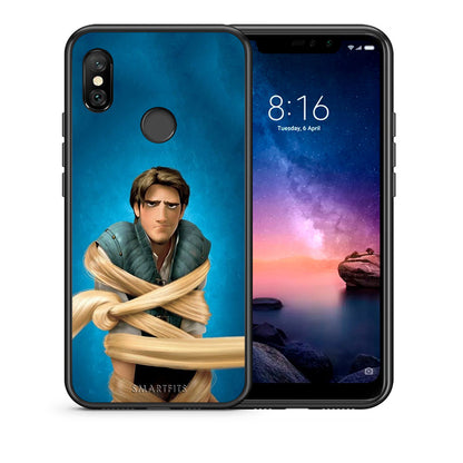 Θήκη Αγίου Βαλεντίνου Xiaomi Redmi Note 6 Pro Tangled 1 από τη Smartfits με σχέδιο στο πίσω μέρος και μαύρο περίβλημα | Xiaomi Redmi Note 6 Pro Tangled 1 case with colorful back and black bezels