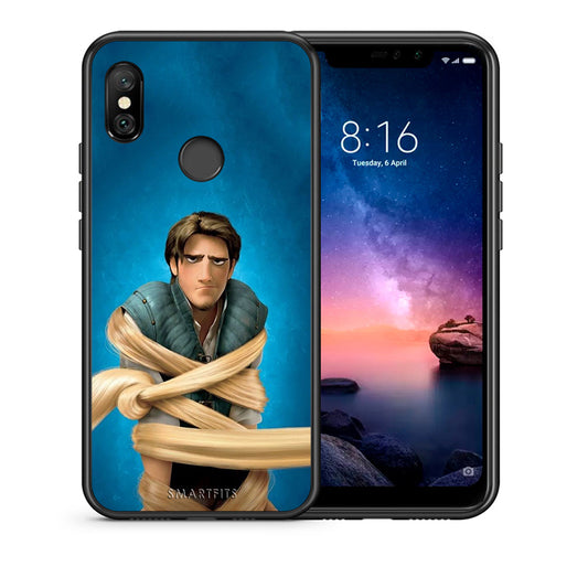 Θήκη Αγίου Βαλεντίνου Xiaomi Redmi Note 6 Pro Tangled 1 από τη Smartfits με σχέδιο στο πίσω μέρος και μαύρο περίβλημα | Xiaomi Redmi Note 6 Pro Tangled 1 case with colorful back and black bezels