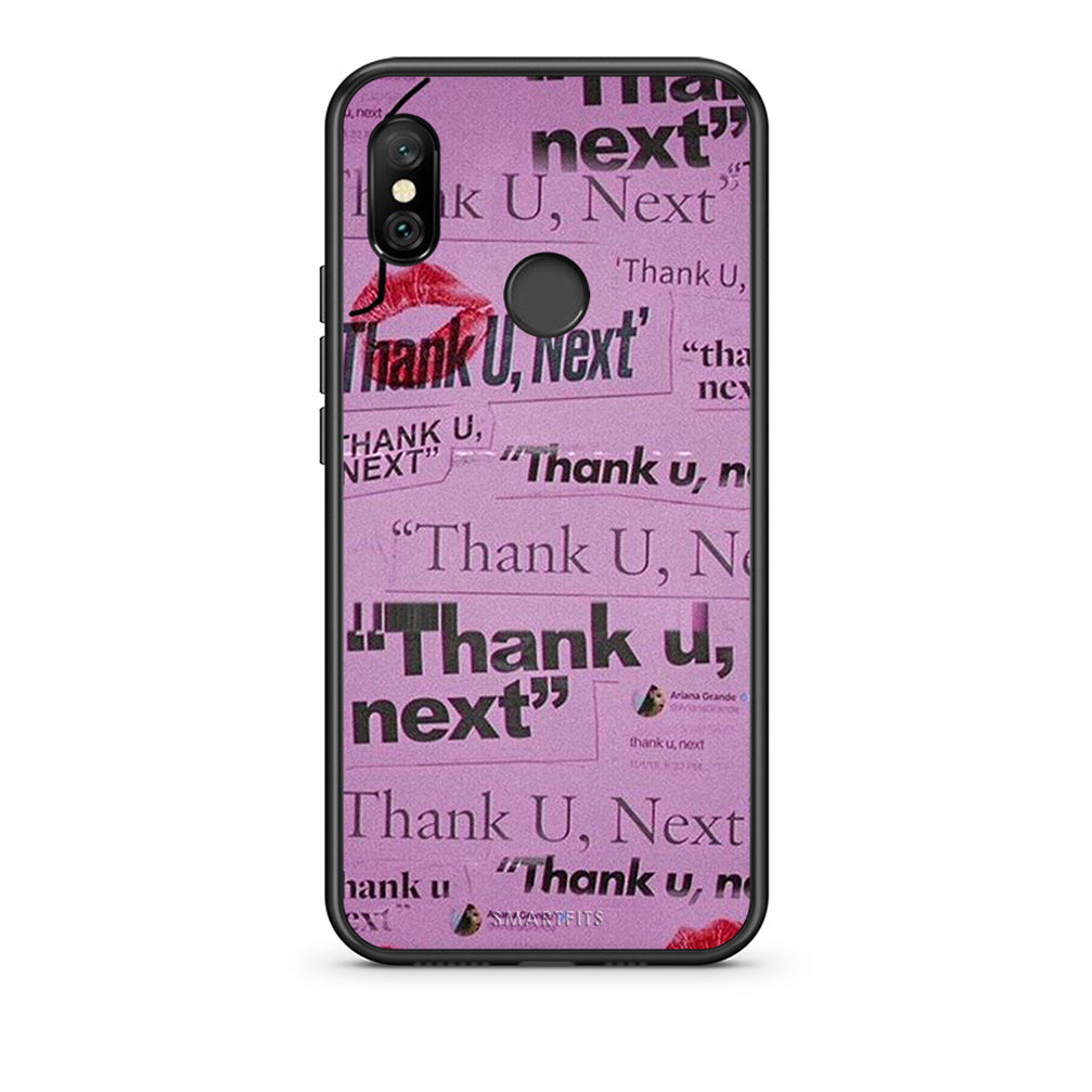 Xiaomi Redmi Note 6 Pro Thank You Next Θήκη Αγίου Βαλεντίνου από τη Smartfits με σχέδιο στο πίσω μέρος και μαύρο περίβλημα | Smartphone case with colorful back and black bezels by Smartfits