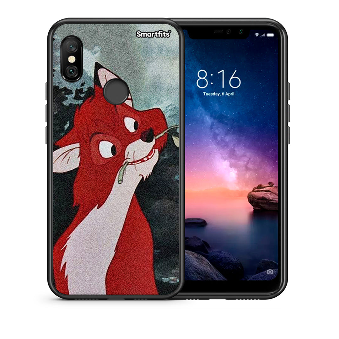 Θήκη Xiaomi Redmi Note 6 Pro Tod And Vixey Love 1 από τη Smartfits με σχέδιο στο πίσω μέρος και μαύρο περίβλημα | Xiaomi Redmi Note 6 Pro Tod And Vixey Love 1 case with colorful back and black bezels