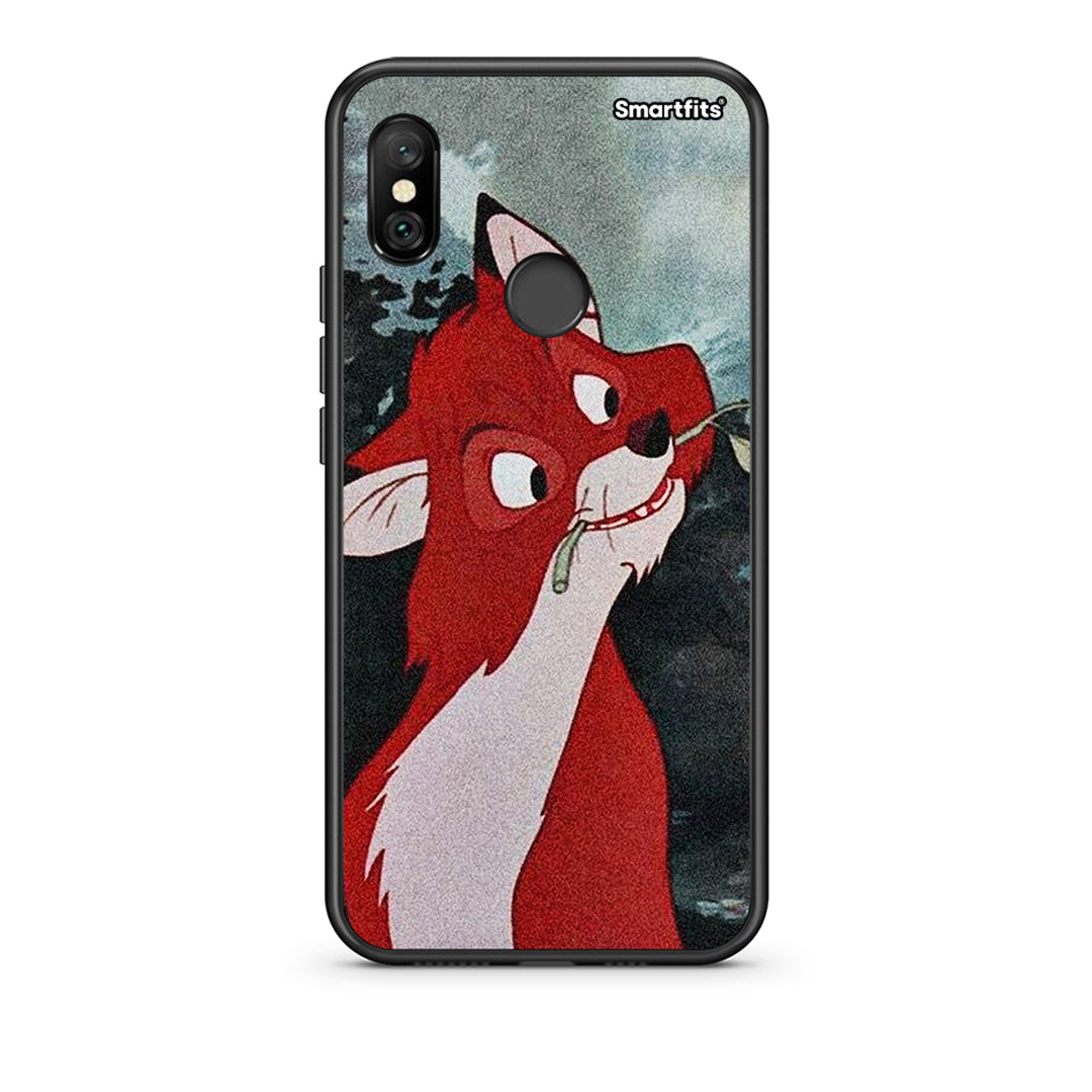 Xiaomi Redmi Note 6 Pro Tod And Vixey Love 1 θήκη από τη Smartfits με σχέδιο στο πίσω μέρος και μαύρο περίβλημα | Smartphone case with colorful back and black bezels by Smartfits