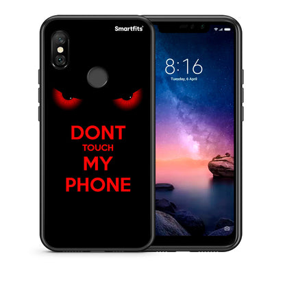 Θήκη Xiaomi Redmi Note 6 Pro Touch My Phone από τη Smartfits με σχέδιο στο πίσω μέρος και μαύρο περίβλημα | Xiaomi Redmi Note 6 Pro Touch My Phone case with colorful back and black bezels