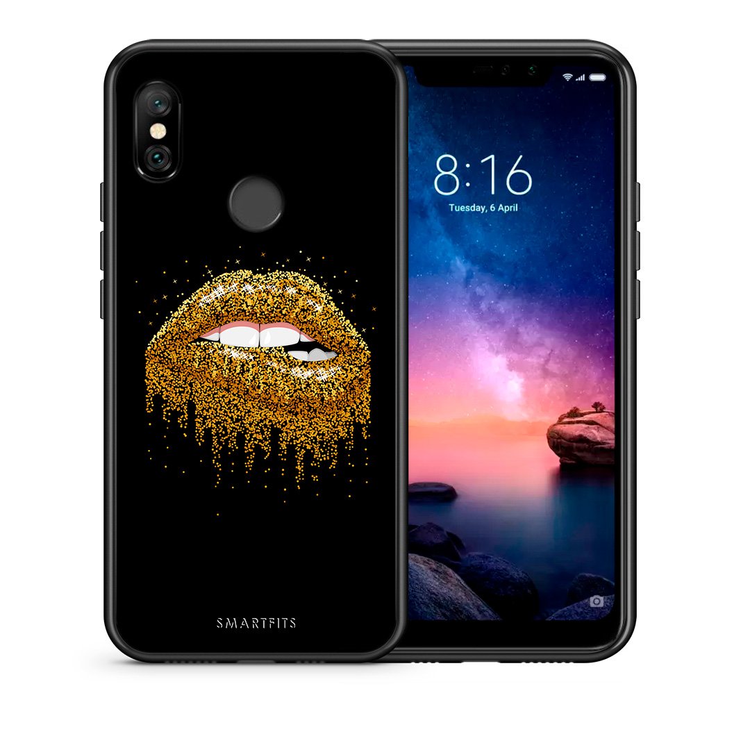 Θήκη Xiaomi Redmi Note 6 Pro Golden Valentine από τη Smartfits με σχέδιο στο πίσω μέρος και μαύρο περίβλημα | Xiaomi Redmi Note 6 Pro Golden Valentine case with colorful back and black bezels