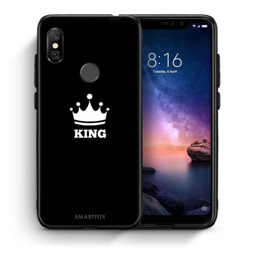 Θήκη Xiaomi Redmi Note 6 Pro King Valentine από τη Smartfits με σχέδιο στο πίσω μέρος και μαύρο περίβλημα | Xiaomi Redmi Note 6 Pro King Valentine case with colorful back and black bezels
