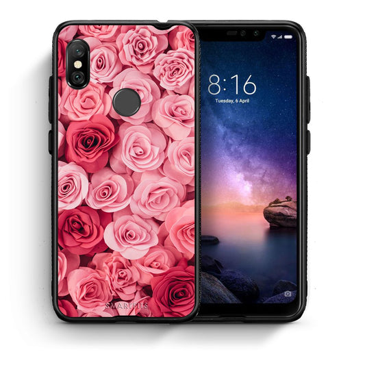 Θήκη Xiaomi Redmi Note 6 Pro RoseGarden Valentine από τη Smartfits με σχέδιο στο πίσω μέρος και μαύρο περίβλημα | Xiaomi Redmi Note 6 Pro RoseGarden Valentine case with colorful back and black bezels