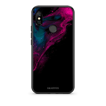 4 - Xiaomi Redmi Note 6 Pro Pink Black Watercolor case, cover, bumper
