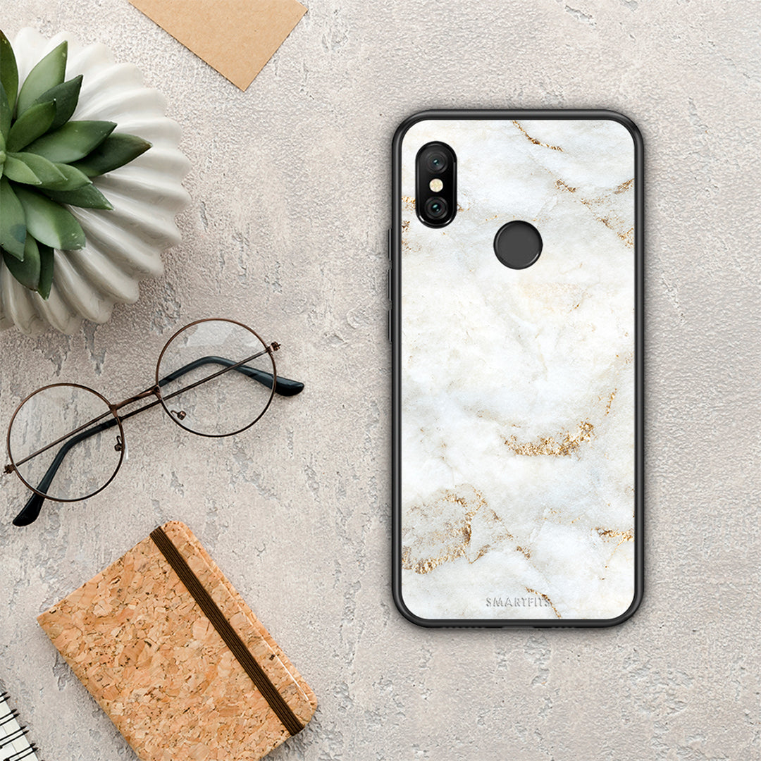 White Gold Marble - Xiaomi Redmi Note 6 Pro θήκη