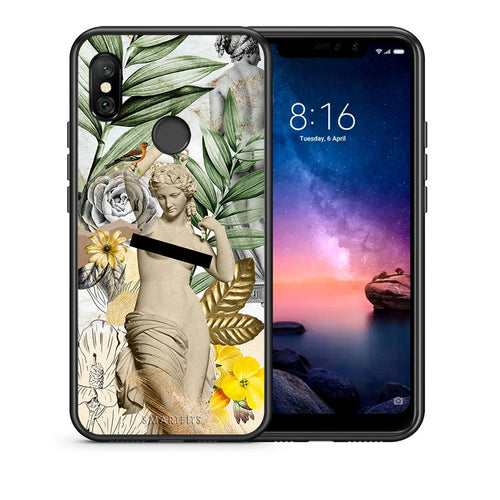 Θήκη Xiaomi Redmi Note 6 Pro Woman Statue από τη Smartfits με σχέδιο στο πίσω μέρος και μαύρο περίβλημα | Xiaomi Redmi Note 6 Pro Woman Statue case with colorful back and black bezels