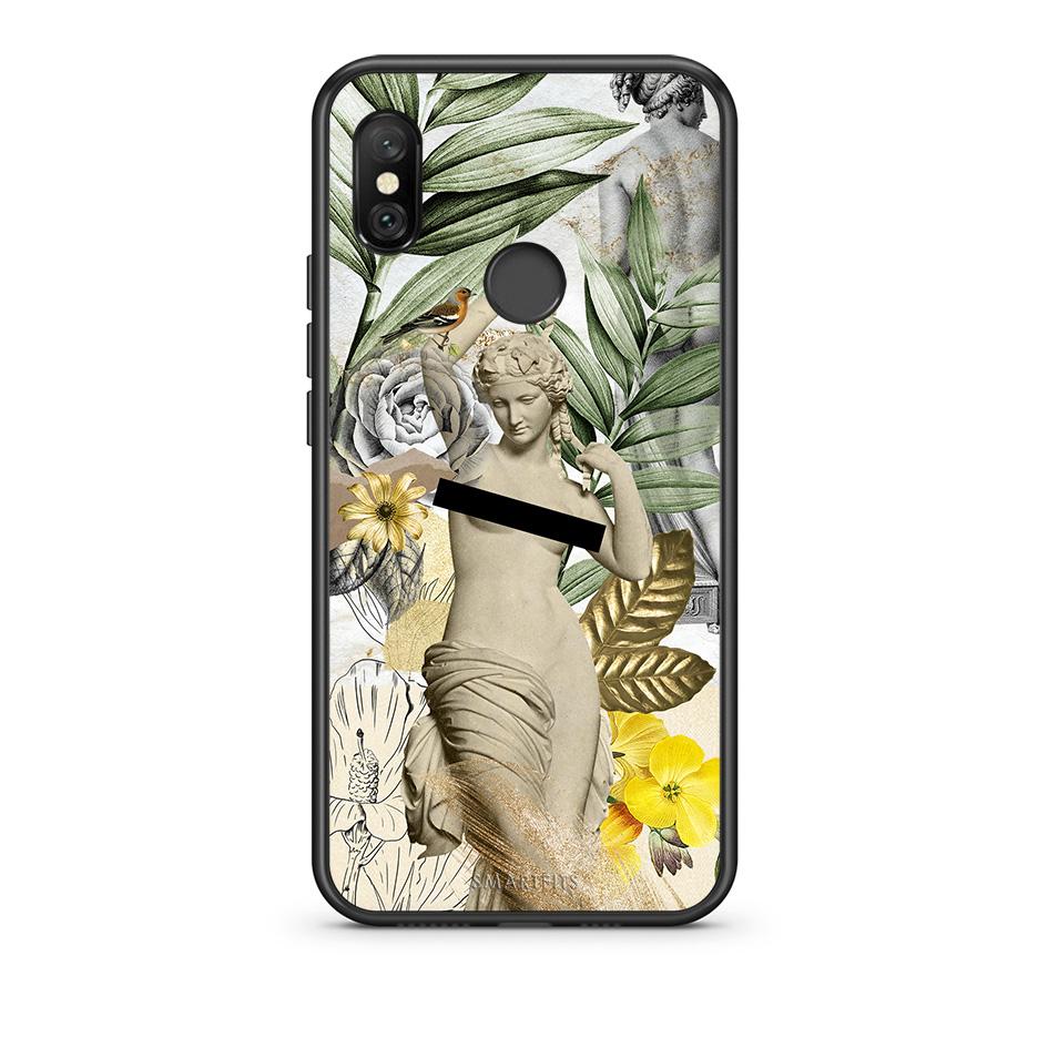 Xiaomi Redmi Note 6 Pro Woman Statue θήκη από τη Smartfits με σχέδιο στο πίσω μέρος και μαύρο περίβλημα | Smartphone case with colorful back and black bezels by Smartfits