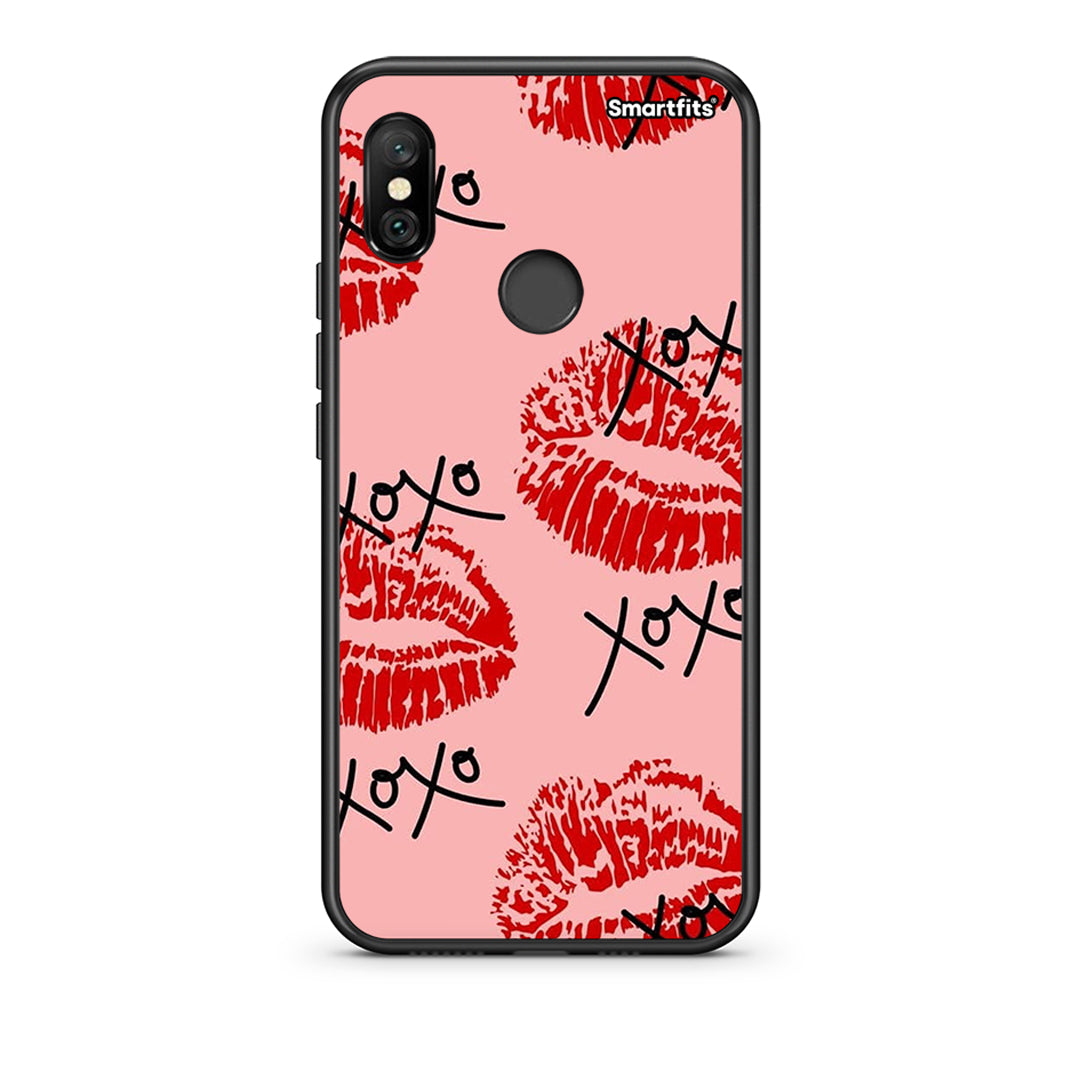 Xiaomi Redmi Note 6 Pro XOXO Lips θήκη από τη Smartfits με σχέδιο στο πίσω μέρος και μαύρο περίβλημα | Smartphone case with colorful back and black bezels by Smartfits